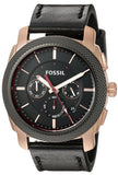 Fossil Machine Chronograph Black Dial Black Leather Strap Watch for Men - FS5120 Buy Now By Fossil