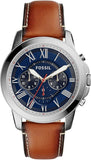 Fossil Grant Chronograph Blue Dial Brown Leather Strap Watch for Men - FS5210 Buy Now By Fossil