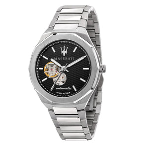 Maserati Stile Skeleton Automatic Black Dial Silver Steel Strap Watch For Men - R8823142002 Buy Now By Maserati