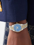 Gucci G Timeless Quartz Blue Dial Two Tone Steel Strap Watch For Women - YA1265029 Buy Now By Gucci