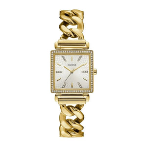 Guess Vanity Diamonds Silver Dial Gold Steel Strap Watch for Women - W1030L2 Buy Now By Guess