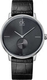Calvin Klein Accent Black Dial Black Leather Strap Watch for Men - K2Y211C3 Buy Now By Calvin Klein