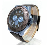 Guess Force Quartz Brown Dial Brown Leather Strap Watch For Men - W0674G5 Buy Now By Guess