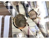 Burberry The City Gold Dial Haymarket Brown Leather Strap Watch for Women - BU9026 Buy Now By Burberry