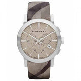 Burberry The City Smoke Dial Checked Brown Leather Strap Watch for Men - BU9358 Buy Now By Burberry