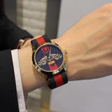 Gucci G Timeless Bee Red & Blue Dial Red Two Tone Nylon Strap Watch For Men - YA1264061 Buy Now By Gucci