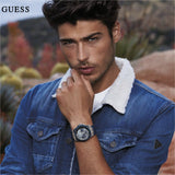 Guess Legacy Grey Dial Blue Silicone Strap Watch For Men - W1049G1 Buy Now By Guess
