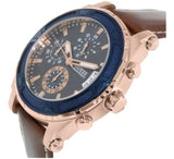 Guess Pinnacle Chronograph Quartz Blue Dial Brown Leather Strap Watch For Women - W0673G3 Buy Now By Guess