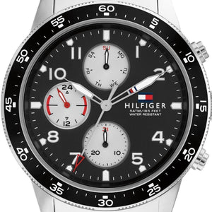 Tommy Hilfiger Jimmy Multifunction Black Dial Silver Steel Strap Watch For Men - 1791950 Buy Now By Tommy Hilfiger