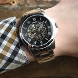 Fossil Grant Skeleton Black Dial Silver Steel Strap Watch for Men - ME3055 Buy Now By Fossil