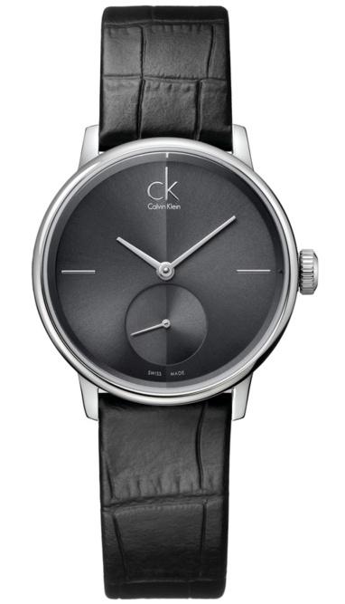 Calvin Klein Accent Black Dial Black Leather Strap Watch for Women - K2Y2Y1C3 Buy Now By Calvin Klein