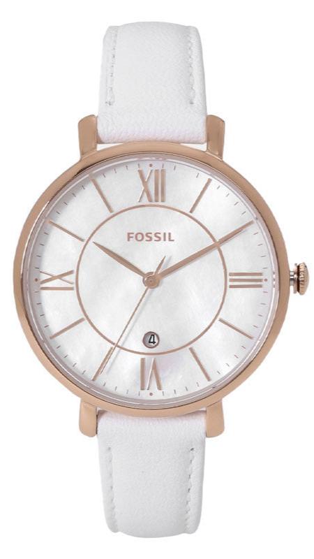 Fossil Jacqueline Quartz Mother of Pearl White Dial White Leather Strap Watch for Women - ES4579 Buy Now By Fossil