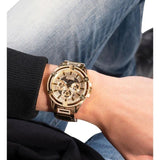 Guess Queen Quartz Gold Dial Gold Steel Strap Watch For Men - GW0497G2 Buy Now By Guess