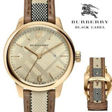 Burberry The Classic Gold Dial Brown Leather Strap Watch for Women - BU10114 Buy Now By Burberry
