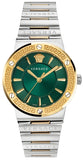 Versace Greca Green Dial Silver Steel Strap Watch for Men - VEVI00420 Buy Now By Versace