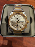 Fossil Everett Chronograph Gold Dial Two Tone Steel Strap Watch for Men - FS5796 Buy Now By Fossil