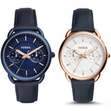 Fossil Tailor White Dial Blue Leather Strap Watch for Women - ES4260 Buy Now By Fossil