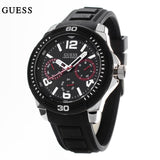 Guess Tread Black Dial Black Rubber Strap Watch for Men - W0967G1 Buy Now By Guess