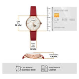 Emporio Armani Gianni T-Bar Mother of Pearl White Dial Red Leather Strap Watch For Women - AR60048 Buy Now By Emporio Armani