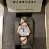 Burberry The City Diamonds Mother of Pearl Dial Brown Leather Strap Watch for Women - BU9226 Buy Now By Burberry