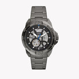 Fossil Bronson Automatic Skeleton Black Dial Grey Steel Strap Watch for Men - ME3218 Buy Now By Fossil