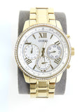 Guess Multi-function Diamonds White Dial Gold Steel Strap Watch for Women - W0559L2 Buy Now By Guess