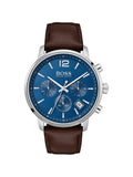 Hugo Boss Attitude Blue Dial Brown Leather Strap Watch for Men - 1513606 Buy Now By Hugo Boss