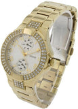 Guess Mini Prism Diamonds White Dial Gold Steel Strap Watch for Women - W15072L1 Buy Now By Guess