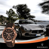 Maserati Successo Brown Dial Brown Leather Strap Watch For Men - R8871621004 Buy Now By Maserati