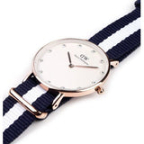 Daniel Wellington Classy Glasgow White Dial Two Tone Nylon Strap Watch For Women - DW00100078 Buy Now By Daniel Wellington