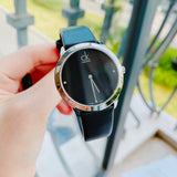 Calvin Klein Minimal Black Dial Black Leather Strap Watch for Men - K3M221CS Buy Now By Calvin Klein