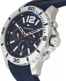 Tommy Hilfiger Nolan Chronograph Blue Dial Blue Rubber Strap Watch for Men - 1791142 Buy Now By Tommy Hilfiger