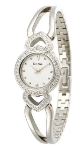 Bulova Crystals White Dial Silver Steel Strap Watch for Women - 96X114 Buy Now By Bulova
