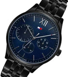 Tommy Hilfiger Damon Quartz Chronograph Blue Dial Black Steel Strap Watch for Men - 1791454 Buy Now By Tommy Hilfiger