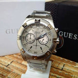 Guess Jolt Chronograph Grey Dial Silver Steel Strap Watch for Men - W0377G1 Buy Now By Guess