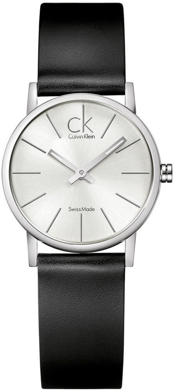 Calvin Klein Post Minimal Silver Dial Black Leather Strap Watch for Men - K7622185 Buy Now By Calvin Klein