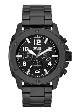 Fossil Machine Chronograph Black Dial Black Steel Strap Watch for Men - FS4927 Buy Now By Fossil