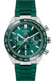 Tag Heuer Carrera Chronograph 44mm Green Dial Green Steel Strap Watch for Men - CBN2A1N.FT6238 Buy Now By Tag Heuer