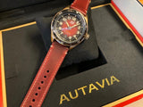 Tag Heuer Autavia Calibre 5 Chinese New Year Maroon Dial Maroon Leather Strap Watch for Men - WBE5193.FC8300 Buy Now By Tag Heuer