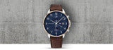 Tommy Hilfiger West Chronograph Blue Dial Brown Leather Strap Watch For Men - 1791712 Buy Now By Tommy Hilfiger