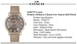 Coach Delancey Grey Dial Brown Leather Strap Watch for Women - 14502797 Buy Now By Coach