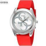 Guess G-Twist Silver Dial Red Rubber Strap Watch for Women - W0911L9 Buy Now By Guess