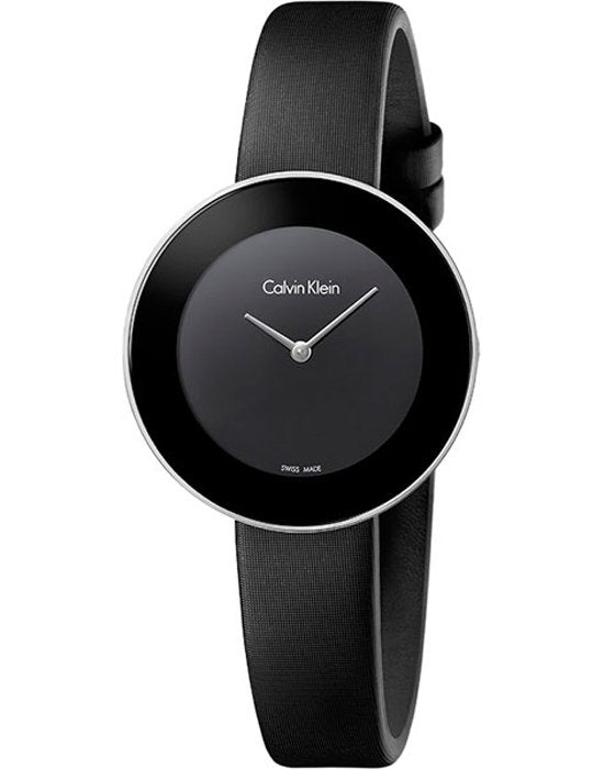 Calvin Klein Chic Black Dial Black Leather Strap Watch for Women - K7N23CB1 Buy Now By Calvin Klein