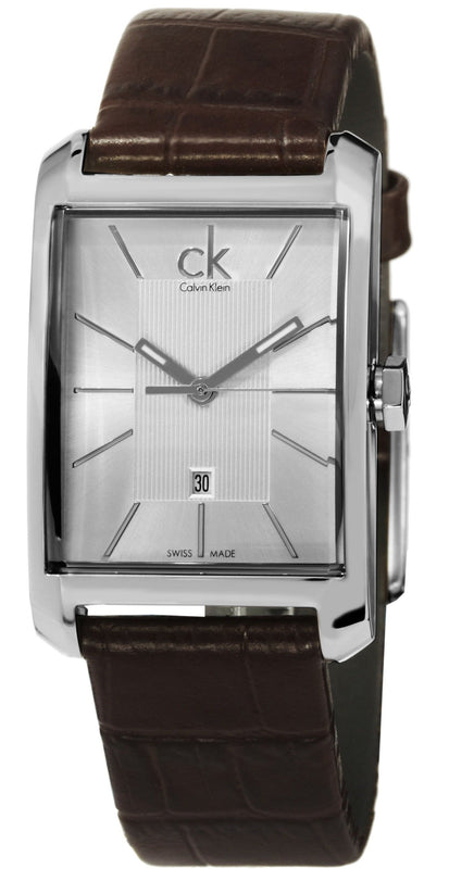 Calvin Klein Window Silver Dial Brown Leather Strap Watch for Women - K2M23126 Buy Now By Calvin Klein