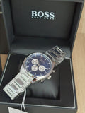 Hugo Boss Chronograph Blue Dial Silver Steel Strap Watch for Men - 1513630 Buy Now By Hugo Boss
