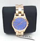 Marc Jacobs Henry Blue Dial Rose Gold Steel Strap Watch for Women - MBM3213 Buy Now By Marc Jacobs