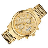 Guess Analog Chronograph Gold Dial Gold Steel Strap Watch for Men - W0075G5 Buy Now By Guess