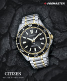 Citizen Eco Drive Promaster Diver Black Dial Two Tone Steel Strap Watch For Men - BN0194-57E Buy Now By Citizen
