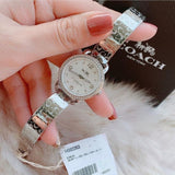 Coach Delancey White Dial Silver Steel Strap Watch for Women - 14502353 Buy Now By Coach