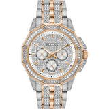 Bulova Octova Crystal Silver Dial Two Tone Steel Strap Watch for Men - 98C133 Buy Now By Bulova